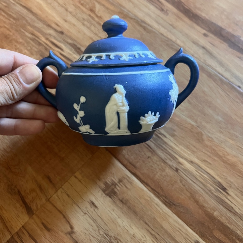 Wedgwood Blue and White Sugar Bowl